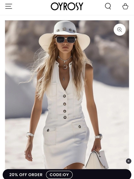 Oyrosy Dresses & Skirts - OYROSY White Sleeveless Button-Front Mini Dress